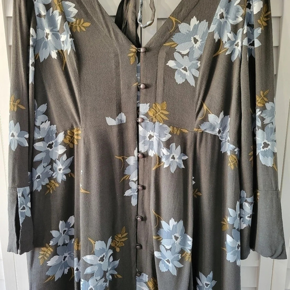 𝅺Mimi Maternity Floral Midi Dress Women's L Pregnancy Boho Chic Cottage Easter - Picture 6 of 12